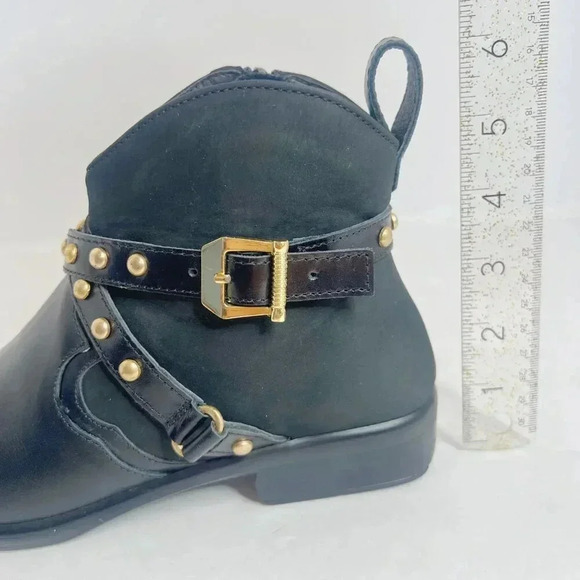 Naot Taku Black Leather Western Boots Gold Studs Aura Collection Size 37 - Picture 6 of 10